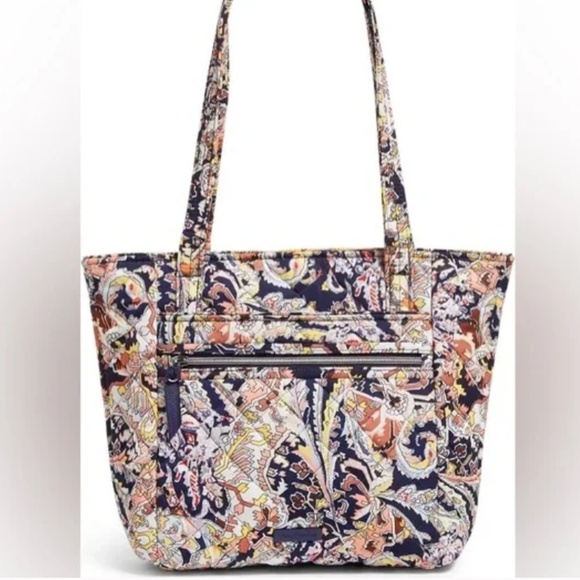 Vera Bradley Small Vera Tote Bag w/ Zip ID Coin Case in Tangier Paisley - Picture 1 of 6